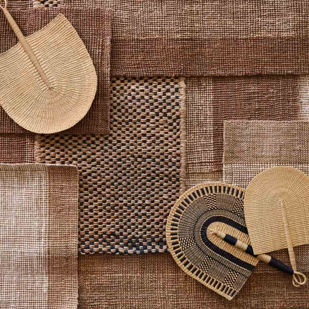 Blacklionmotorrow Handwoven Bolga Fan - Black & Natural Bohemian Decor