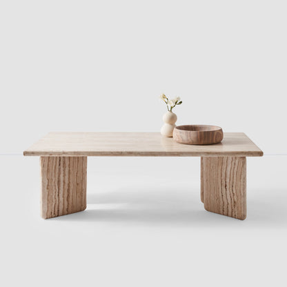 Blacklionmotorrow Amata Travertine Coffee Table – Modern Handcrafted Centerpiece