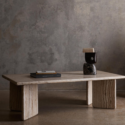 Blacklionmotorrow Amata Travertine Coffee Table – Modern Handcrafted Centerpiece