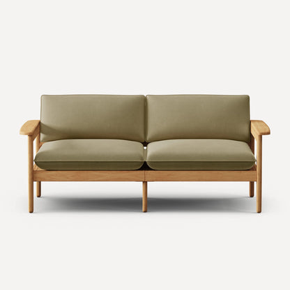 Blacklionmotorrow Dunes Teak 2-Seat Sofa on a patio