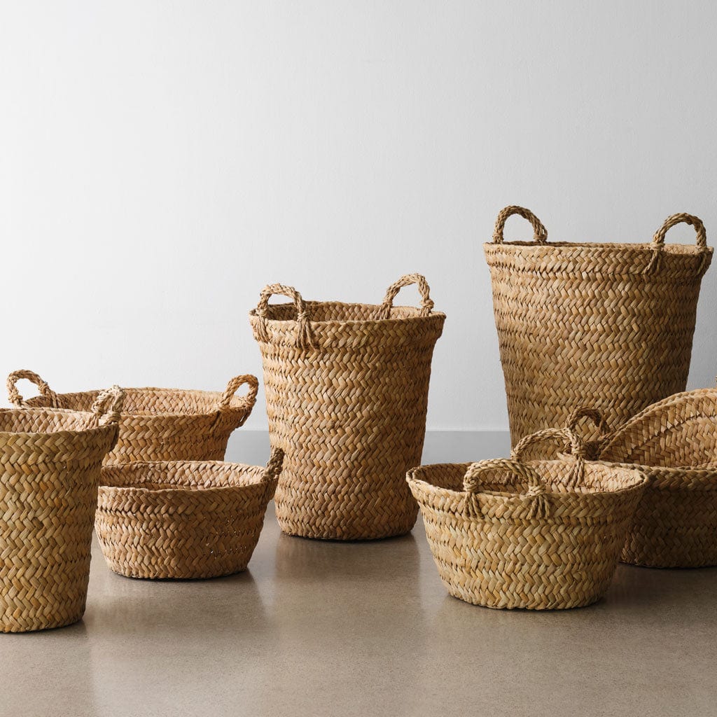 Blacklionmotorrow Handwoven Totora Storage Basket