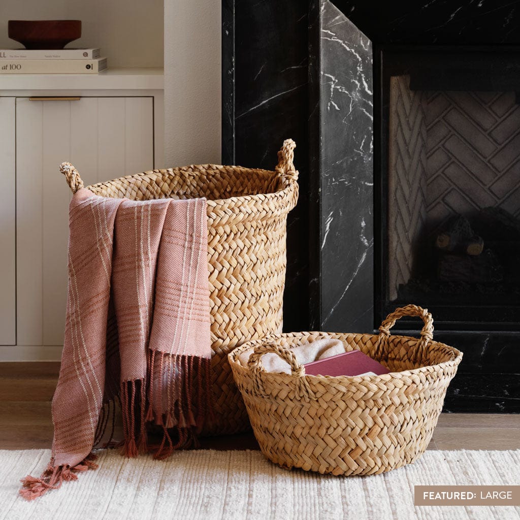 Blacklionmotorrow Handwoven Totora Storage Basket