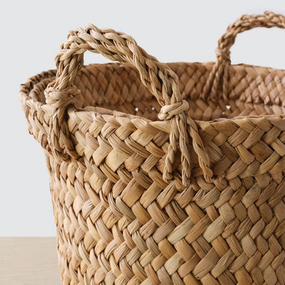 Blacklionmotorrow Handwoven Totora Storage Basket