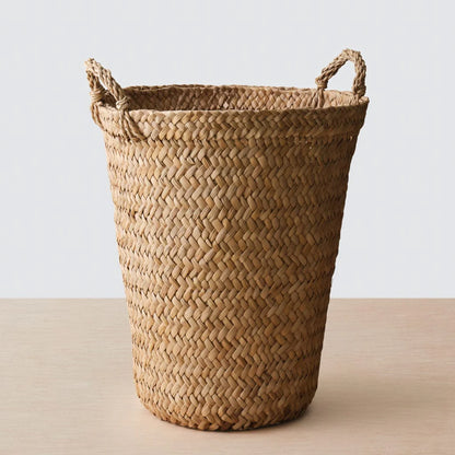 Blacklionmotorrow Handwoven Totora Storage Basket