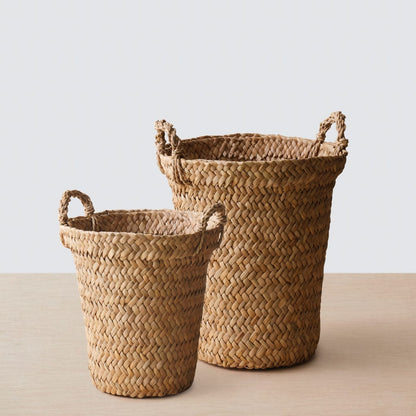 Blacklionmotorrow Handwoven Totora Storage Basket