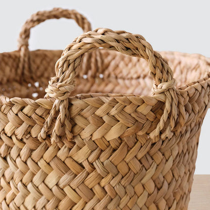Blacklionmotorrow Handwoven Totora Storage Basket