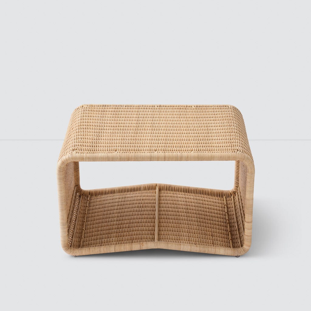 Blacklionmotorrow handwoven wicker ottoman in natural finish