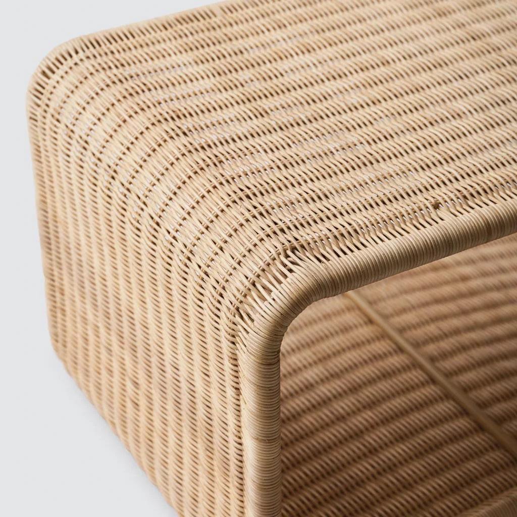 Blacklionmotorrow Handwoven Wicker Ottoman – Natural Bohemian Footrest for Indoor Living