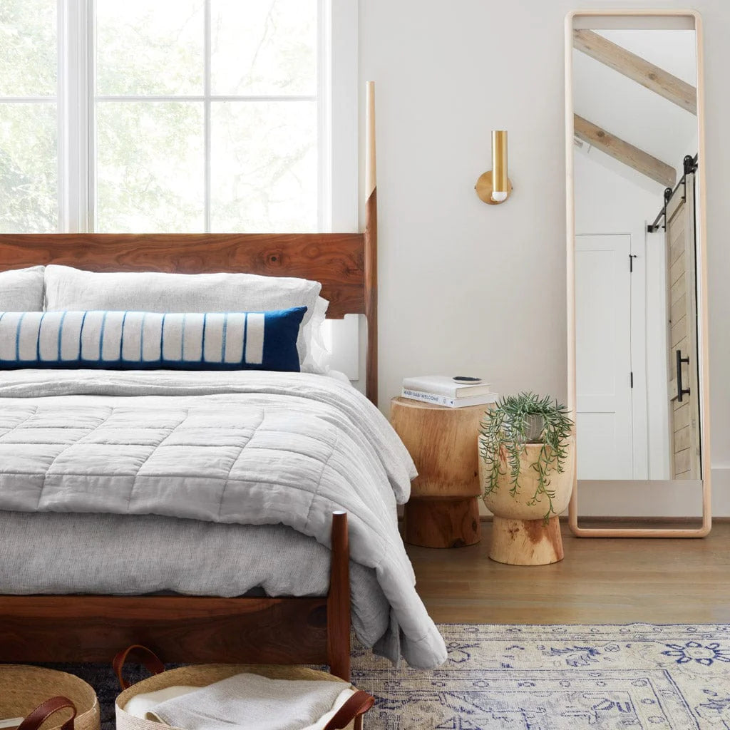 Hinoki Wood Floor Mirror – Premium Light Wood Design
