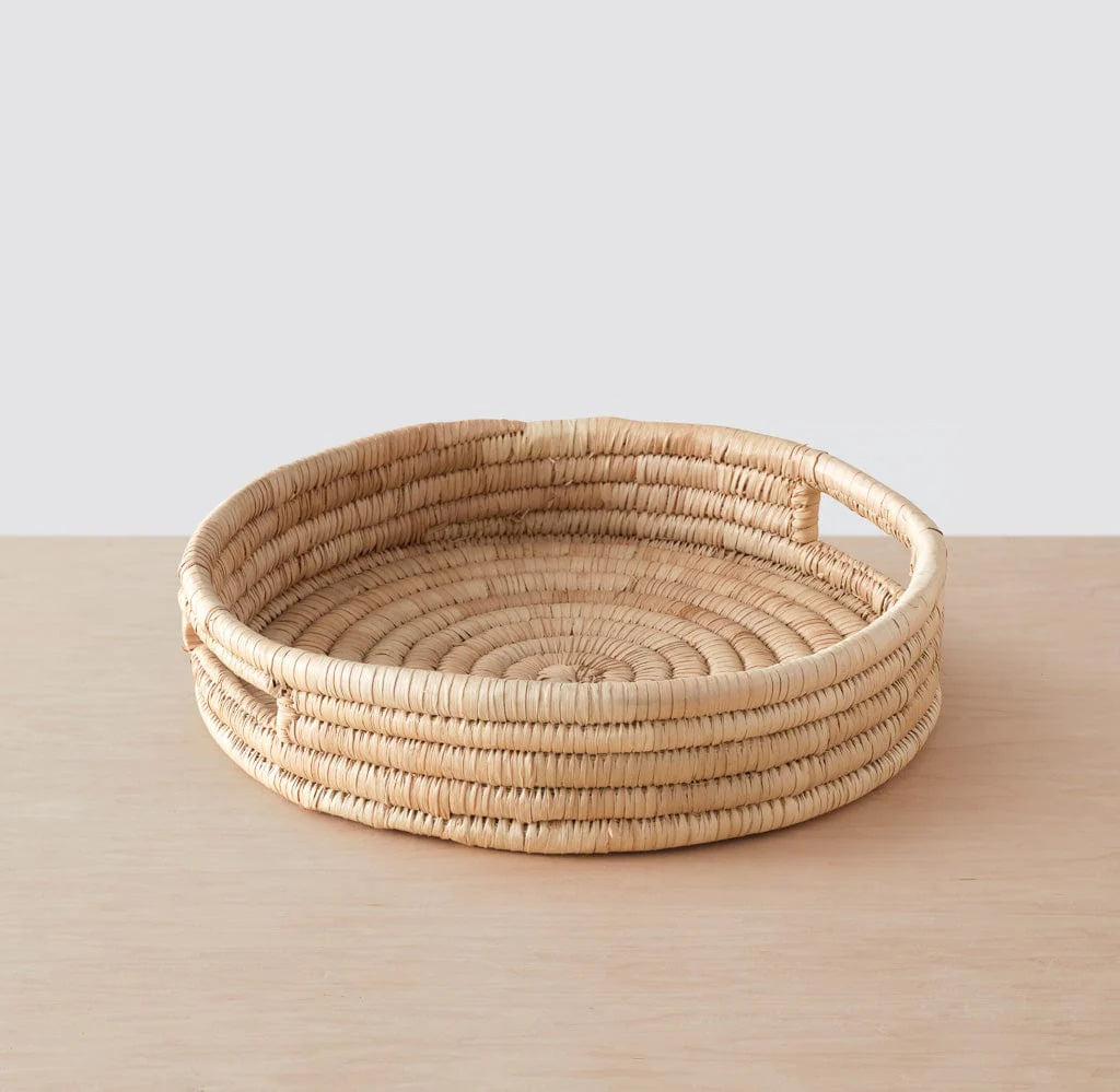 Blacklionmotorrow Mawa Tray - Handwoven Palm Leaf Tray on Kitchen Counter