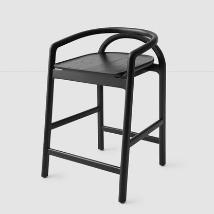 Blacklionmotorrow Meru Counter Stool - Black | Modern Mindi Wood