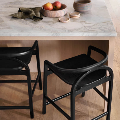 Blacklionmotorrow Meru Counter Stool - Black | Modern Mindi Wood