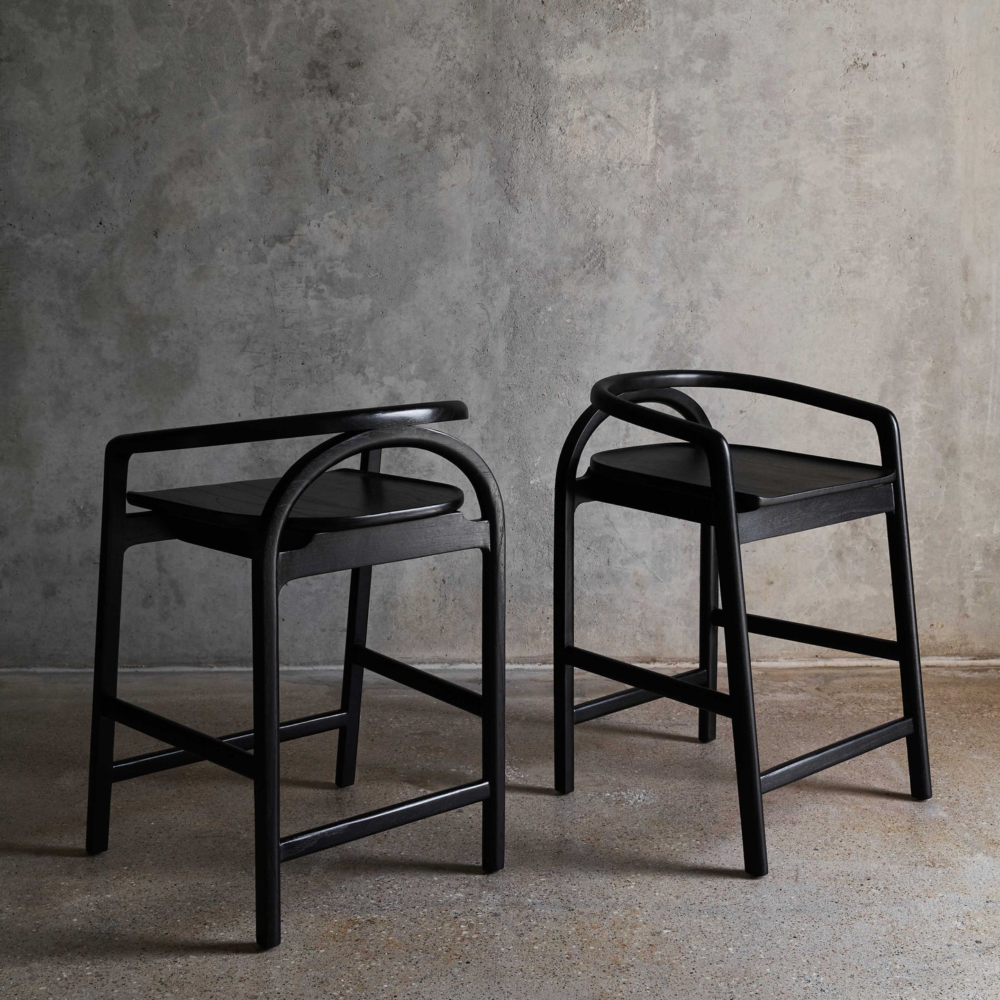 Blacklionmotorrow Meru Counter Stool - Black | Modern Mindi Wood