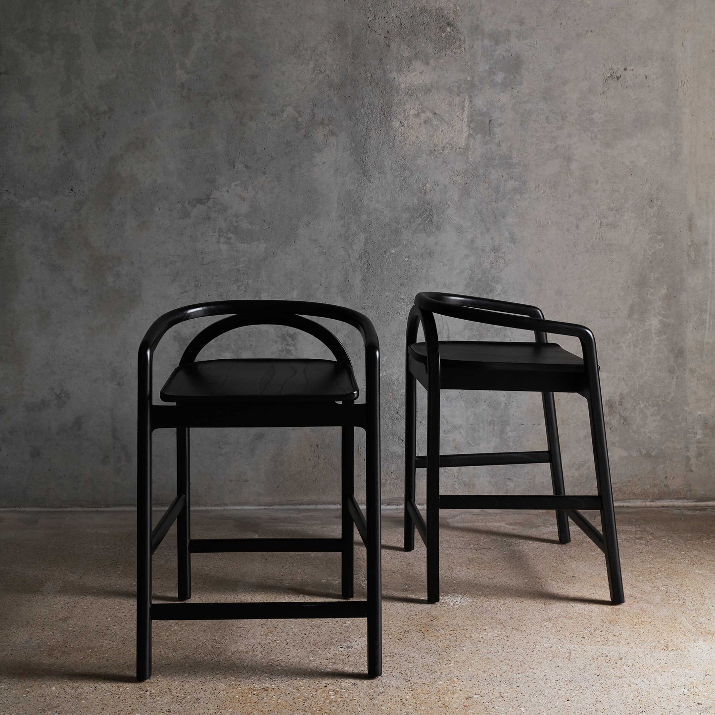 Blacklionmotorrow Meru Counter Stool - Black | Modern Mindi Wood