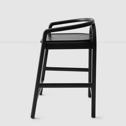 Blacklionmotorrow Meru Counter Stool - Black | Modern Mindi Wood