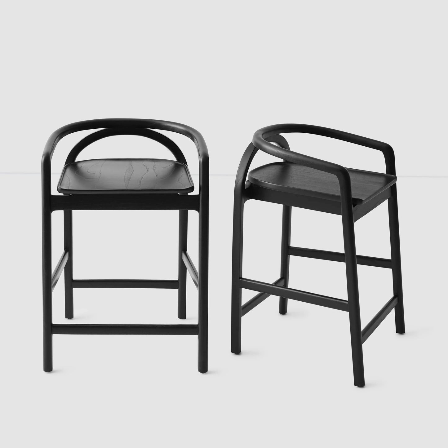 Blacklionmotorrow Meru Counter Stool - Black | Modern Mindi Wood