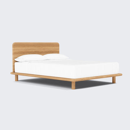 Blacklionmotorrow Ravi Platform Bed with modern oak wood frame in bedroom setting