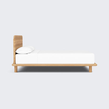 Blacklionmotorrow Ravi Platform Bed - Modern Oak Wood Frame